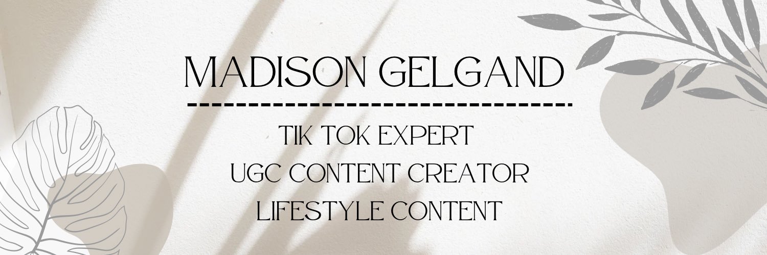MADISON | UGC CREATOR | CONTENT CREATOR banner