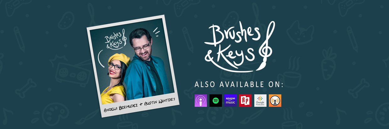 Brushes & Keys Podcast banner