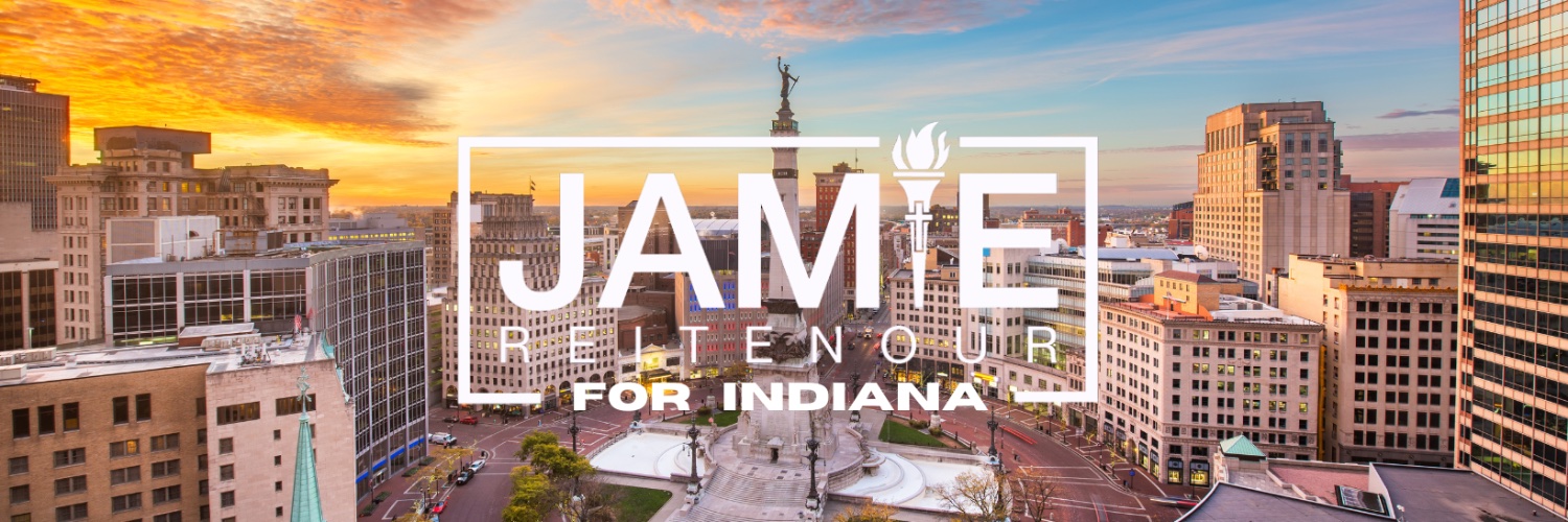 Jamie Reitenour for Indiana's banner