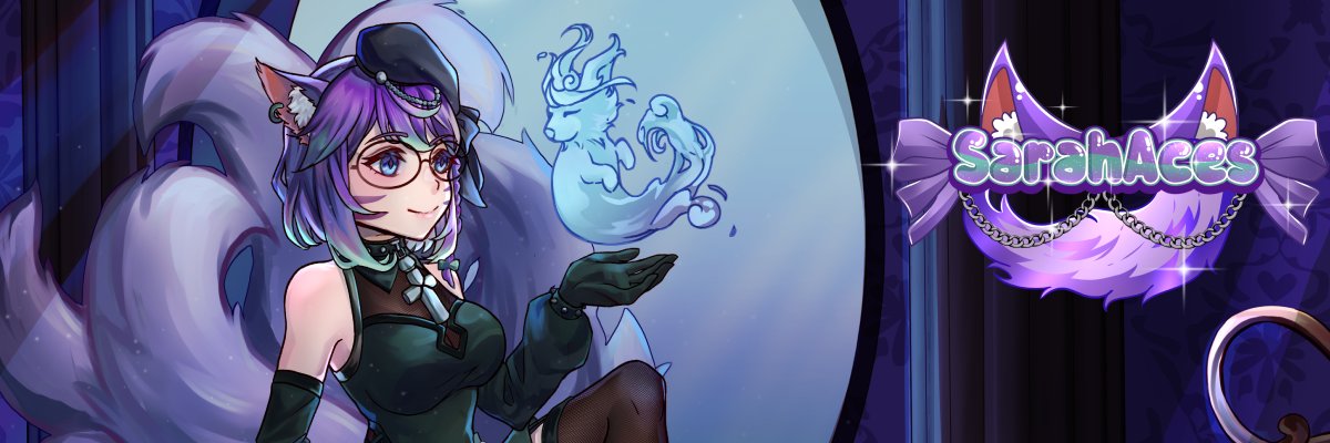 Sarah Aces 💜♠️ | Goth Fox VTuber | FFXI Simp's banner