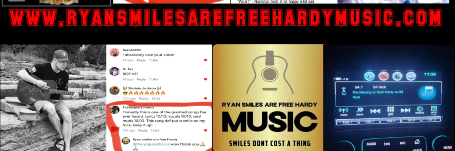 Ryan Smiles Are Free Hardy Music banner