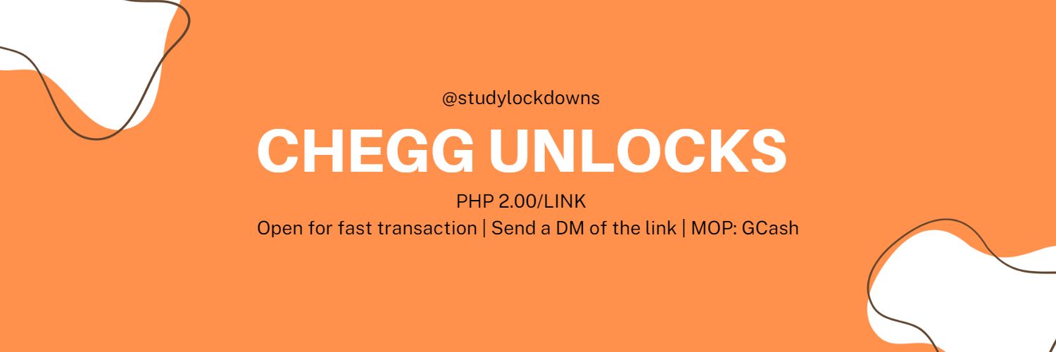 🟢 OPEN ▪︎ Chegg Unlock - Php 2.00/link banner