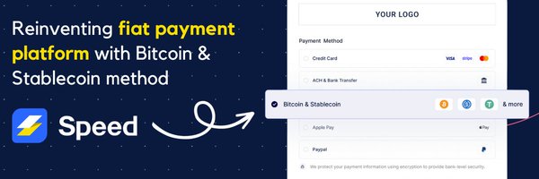 Speed ⚡ Bitcoin lightning payment platform Profile Banner