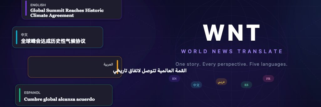 WNT - World News Translate banner