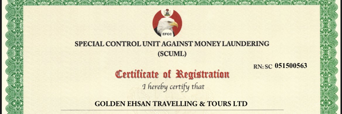 Golden Ehsan Travel & Tours 🇳🇬 RC:7109686 banner