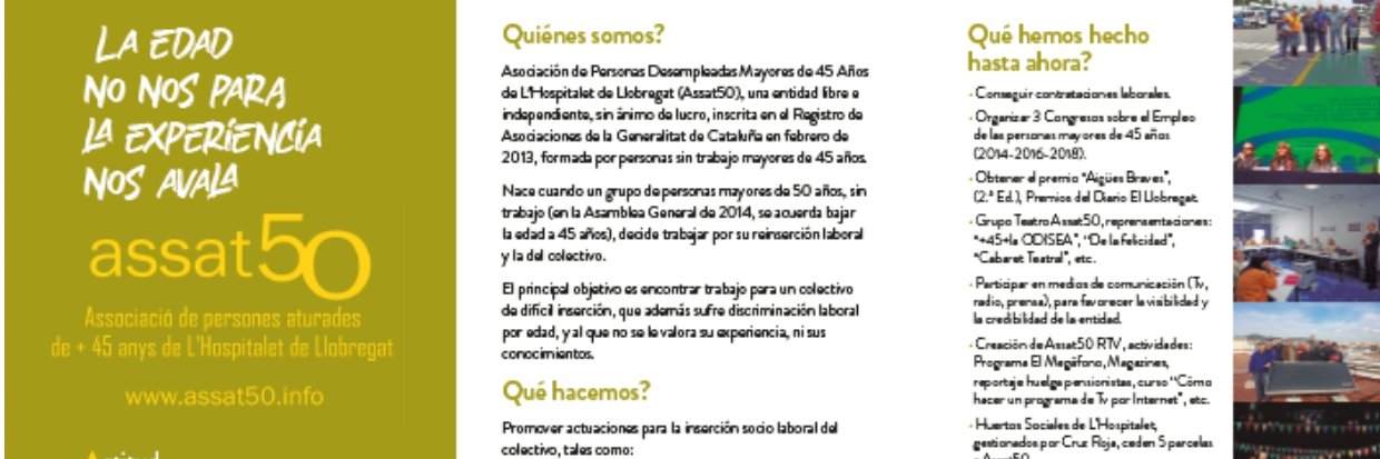 Assat50 - Asociación de Personas Desempleadas +45 banner
