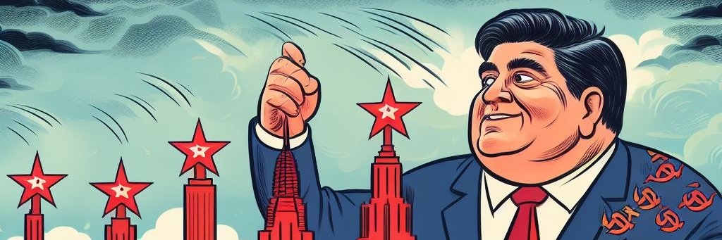 Socialists For Pritzker's banner