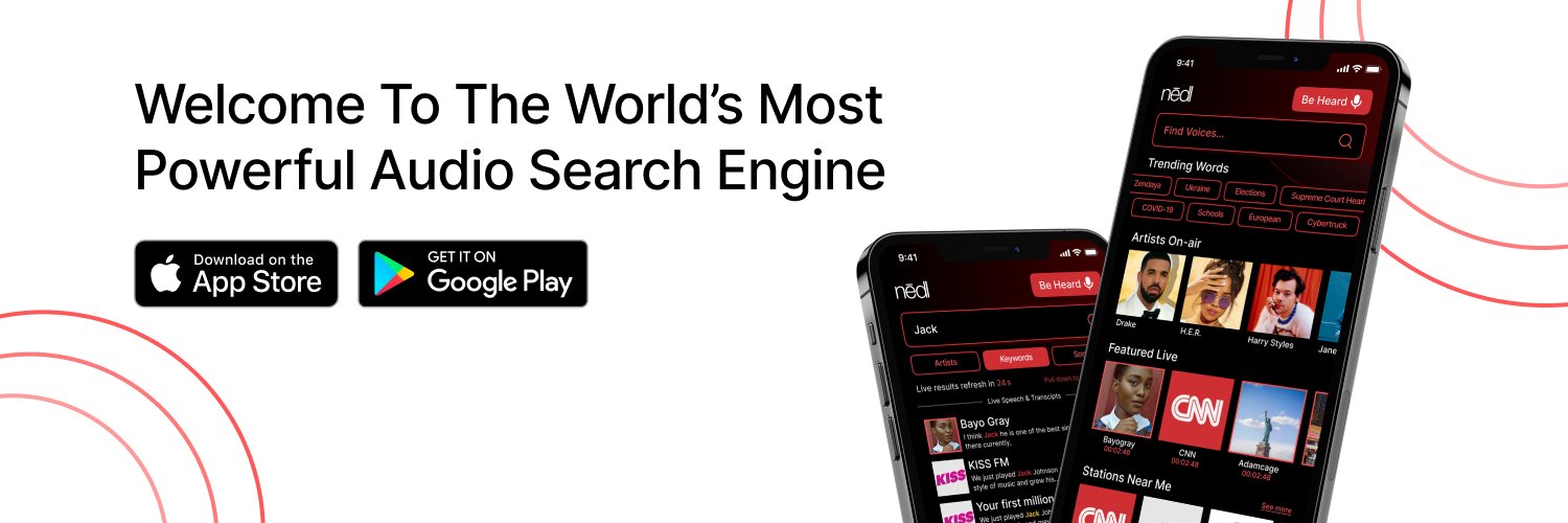 nēdl 🔍 A.I.-powered search for live audio streams banner