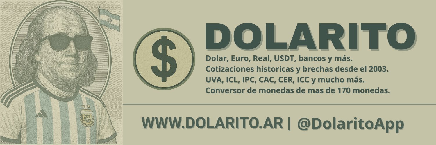 Dolarito 💵 | Dólar hoy, brechas e históricos banner