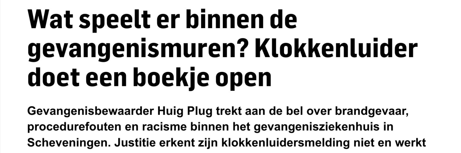 Huig Plug (justitie-klokkenluider) banner