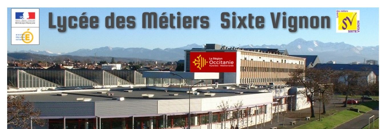 Lycée des métiers Sixte Vignon banner