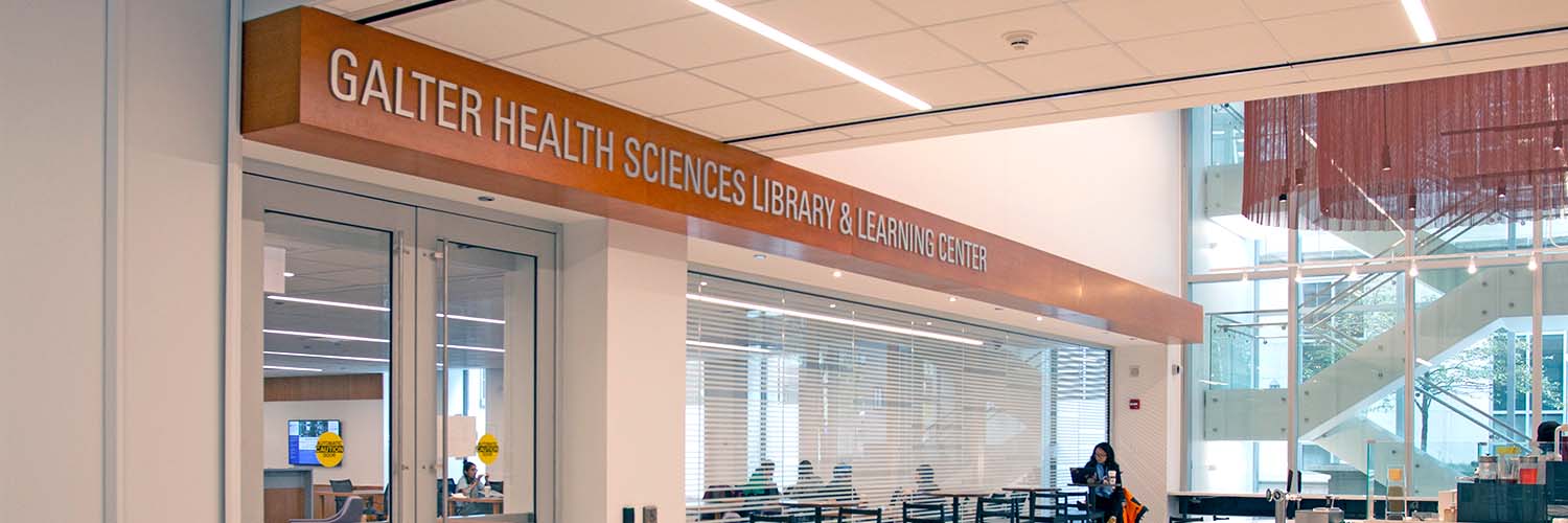Galter Health Sciences Library & Learning Center's banner
