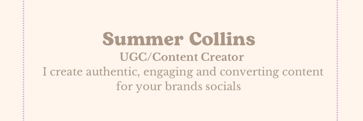 Summer Collins | UGC Creator & Content creator UK banner