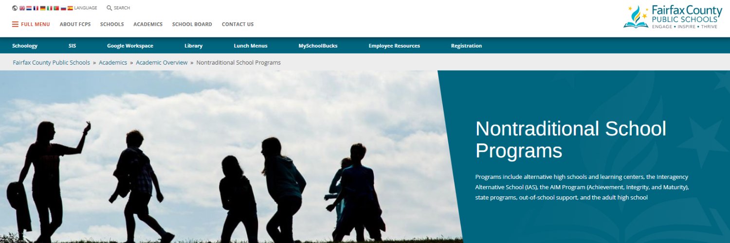 FCPS Nontraditional School Programs banner