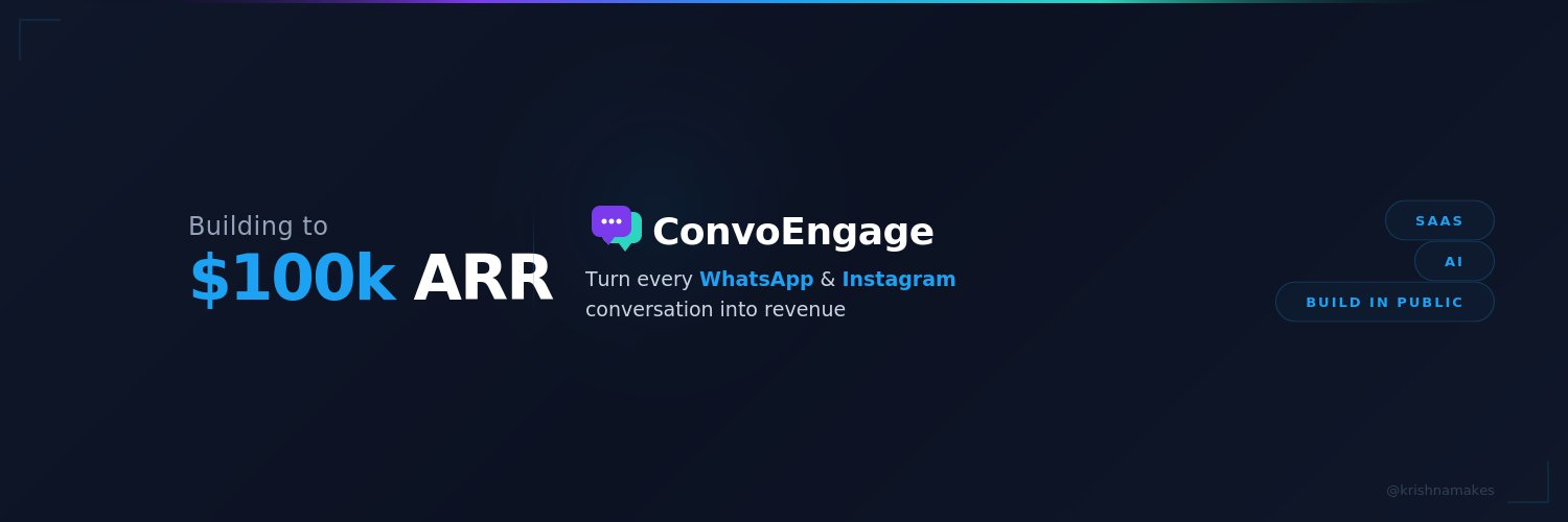 Krishna 🚀 $0→$100k ARR banner