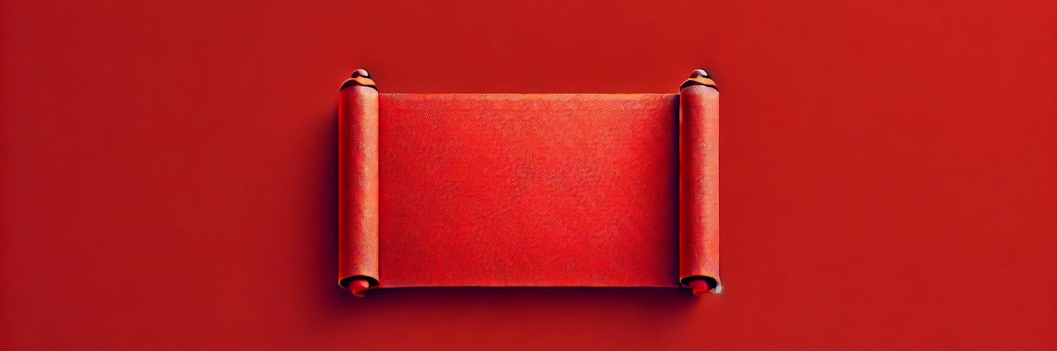 red scroll banner