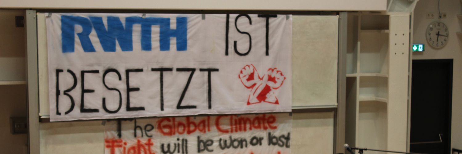 End Fossil: Occupy! RWTH banner
