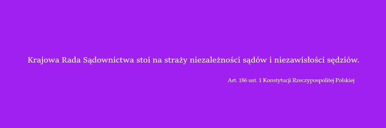 Krajowa Rada Sądownictwa's banner