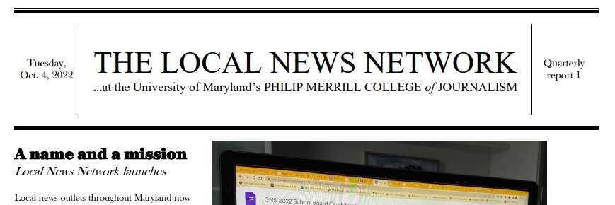 The Local News Network's banner
