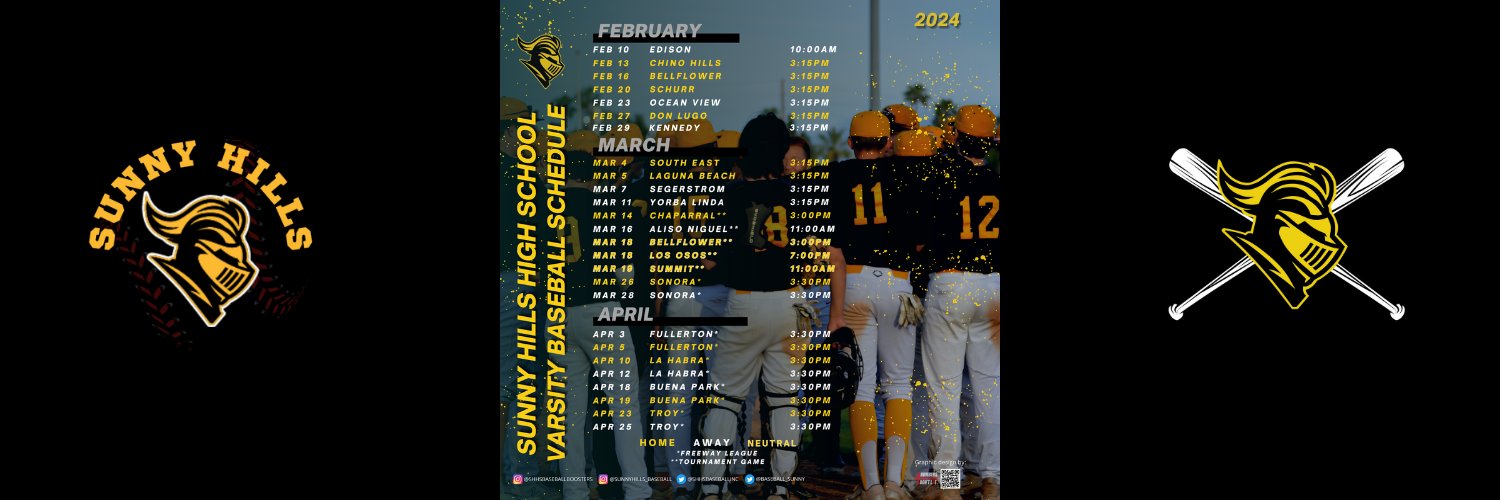 Sunny Hills Lancers Baseball Booster Club, Inc. banner