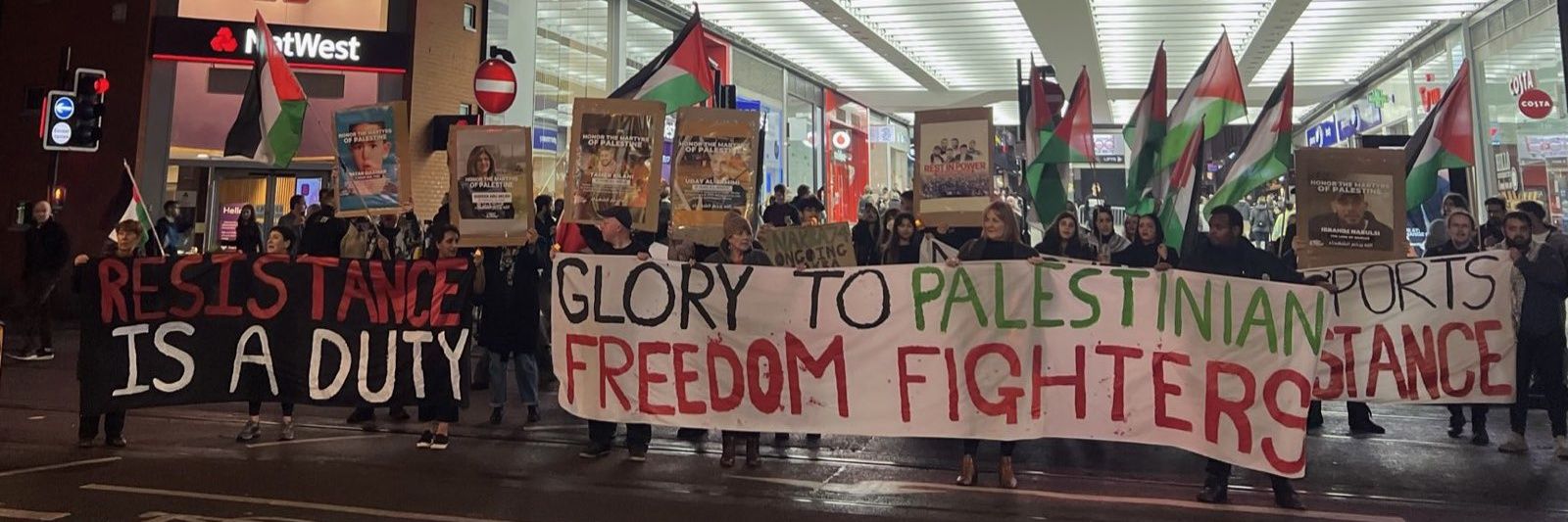 Youth Front For Palestine's banner