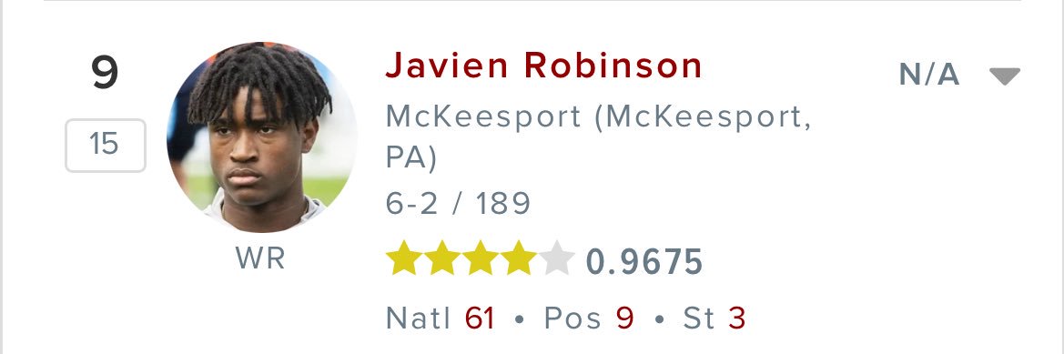 4 ⭐️WR Javien Robinson |6’2|190|2027|'s banner