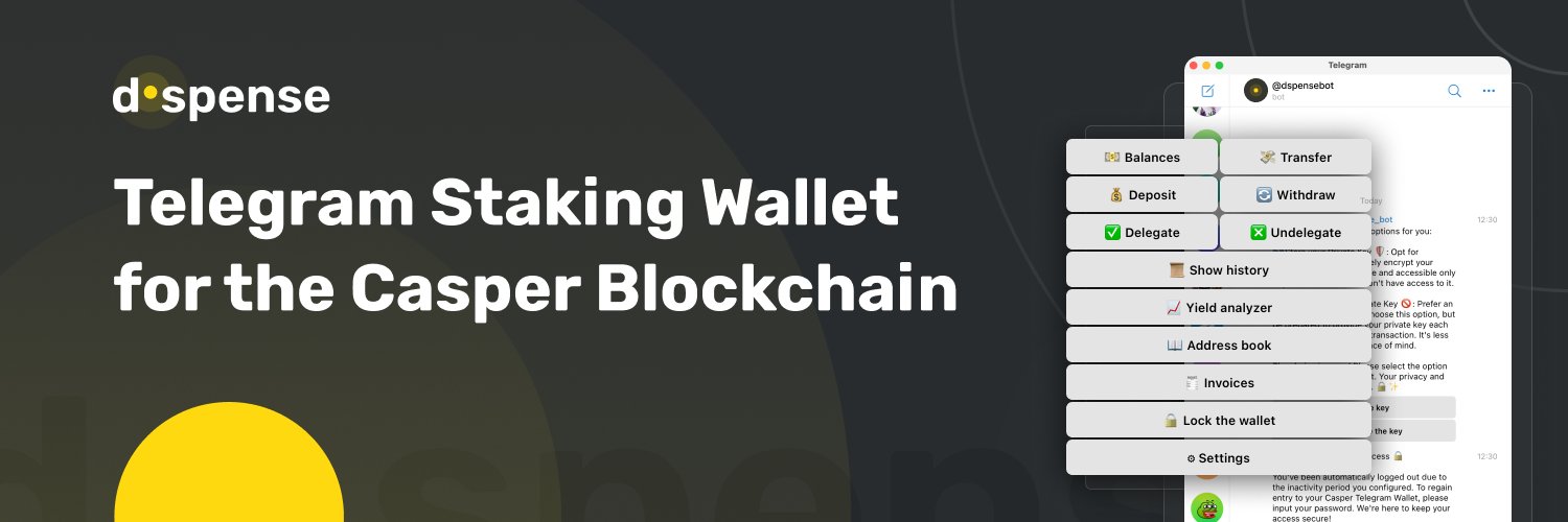 Dspense Wallet (#CSPR, #Telegram) banner