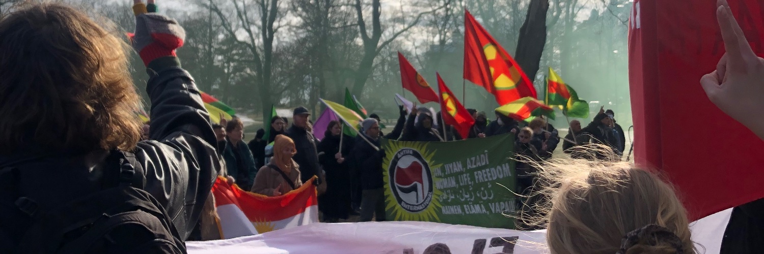 RiseUp4Rojava Finland banner