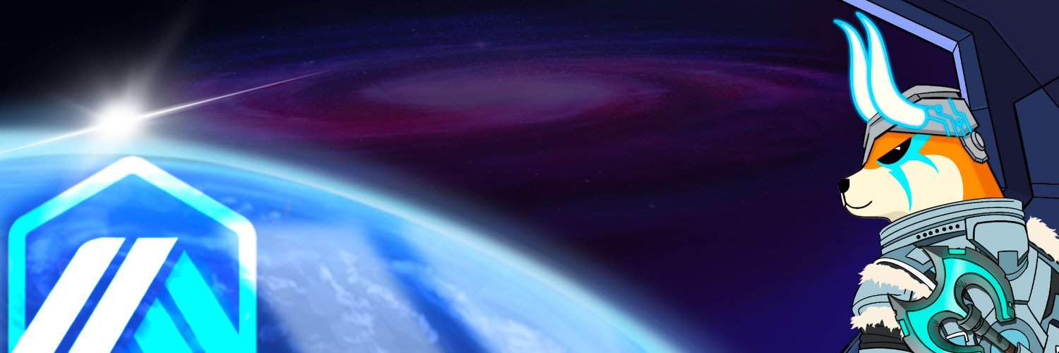 Space Floki (💙,🧡) banner