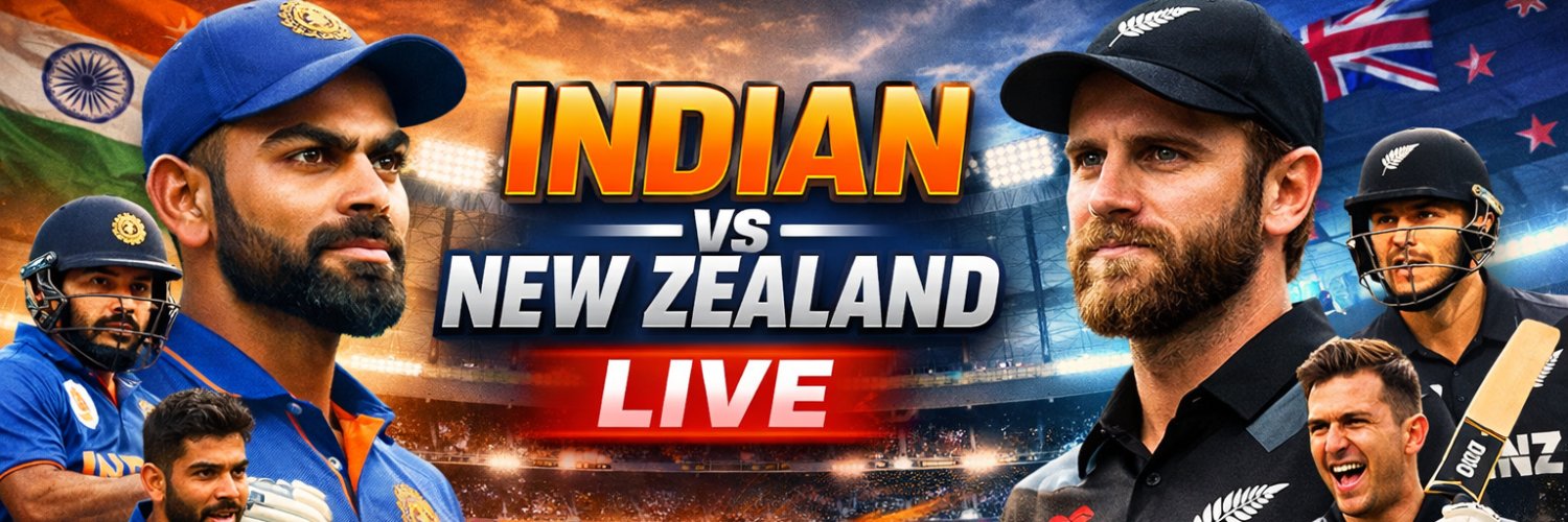 Indian vs New Zealand live match banner