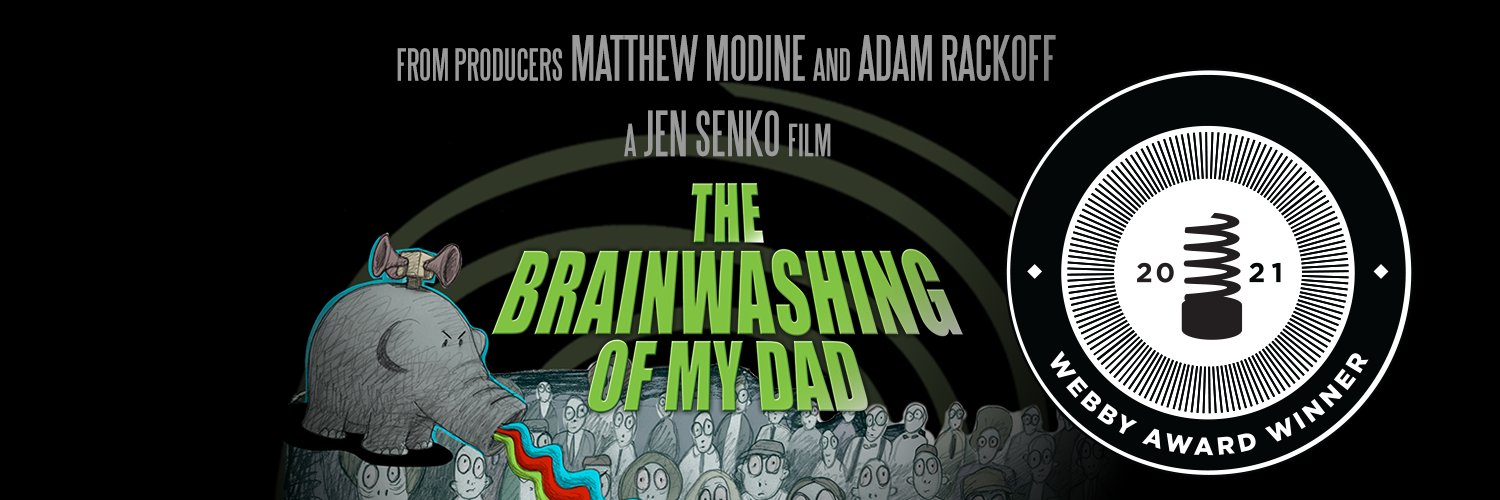 "The Brainwashing of My Dad" 🎬 film and 📕 book's banner