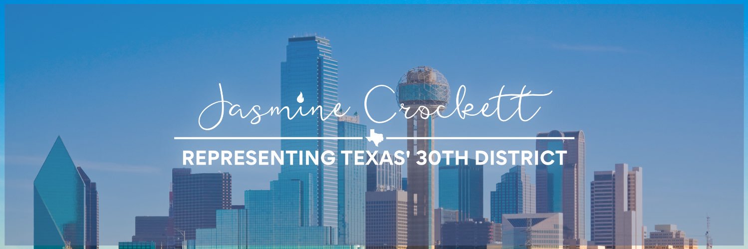Congresswoman Jasmine Crockett's banner