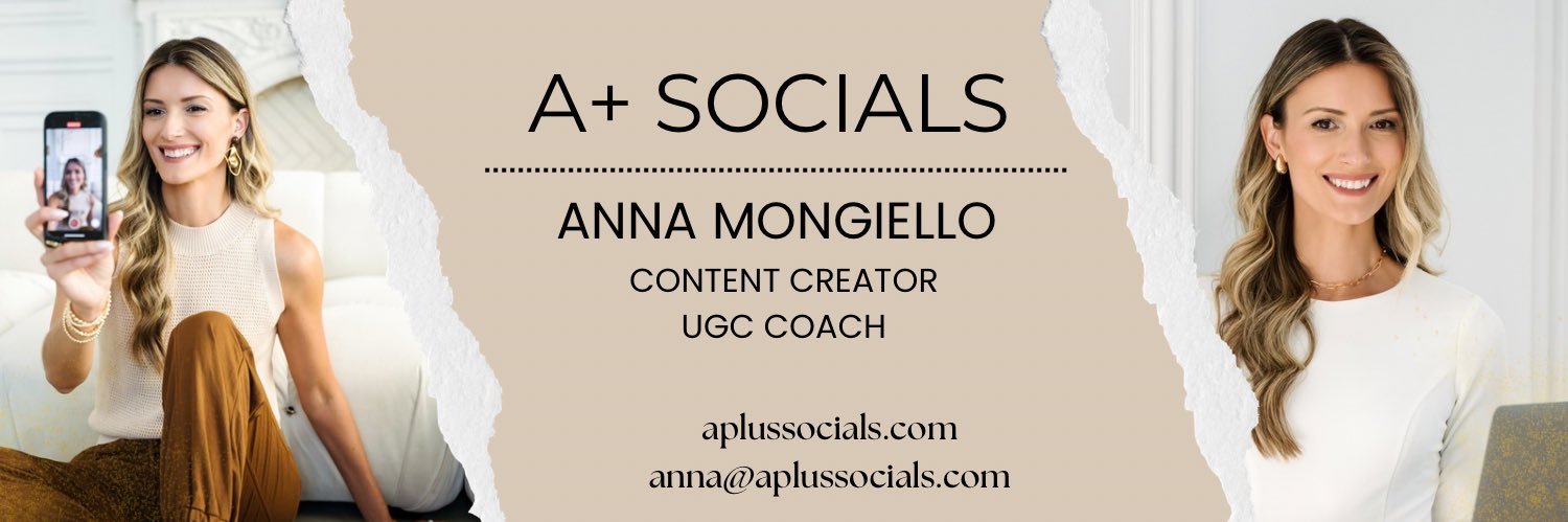 Anna │ UGC Creator and Coach | A+ Socials banner