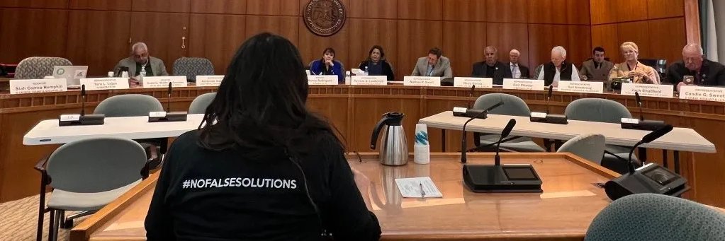 New Mexico No False Solutions Coalition banner