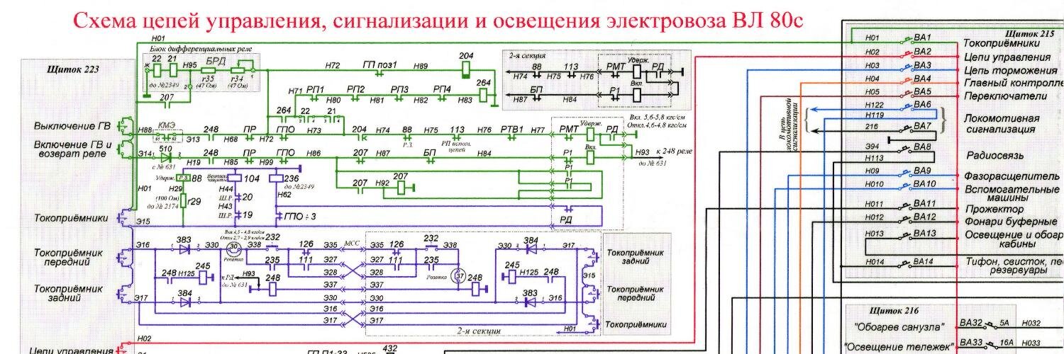 Напряжение сети электровоза. Схема цепей управления сигнализации и освещения вл80с. Схема цепей управления и сигнализации электровоза вл80с. Электрическая схема электровоза вл80р. Силовая схема электровоза вл80с.