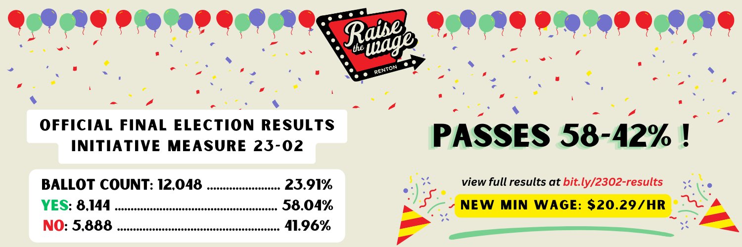 Raise The Wage Renton 📈 banner