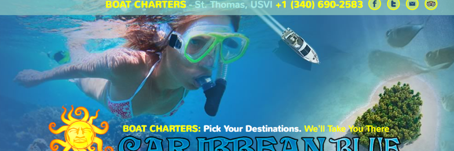 Caribbean Blue Boat banner