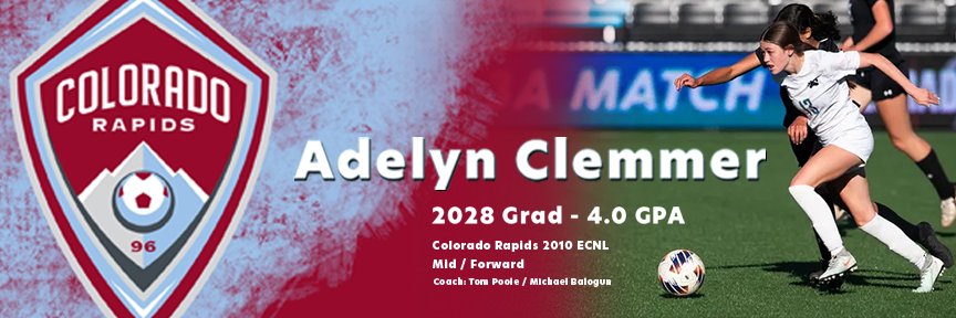 Adelyn Clemmer • ECNL 2028 Grad. banner