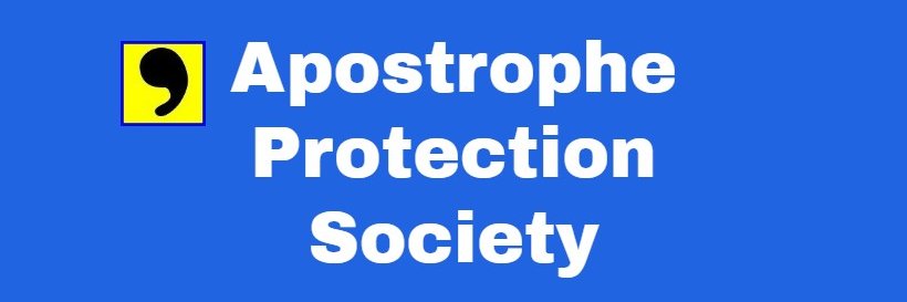 Apostrophe Protection Society banner