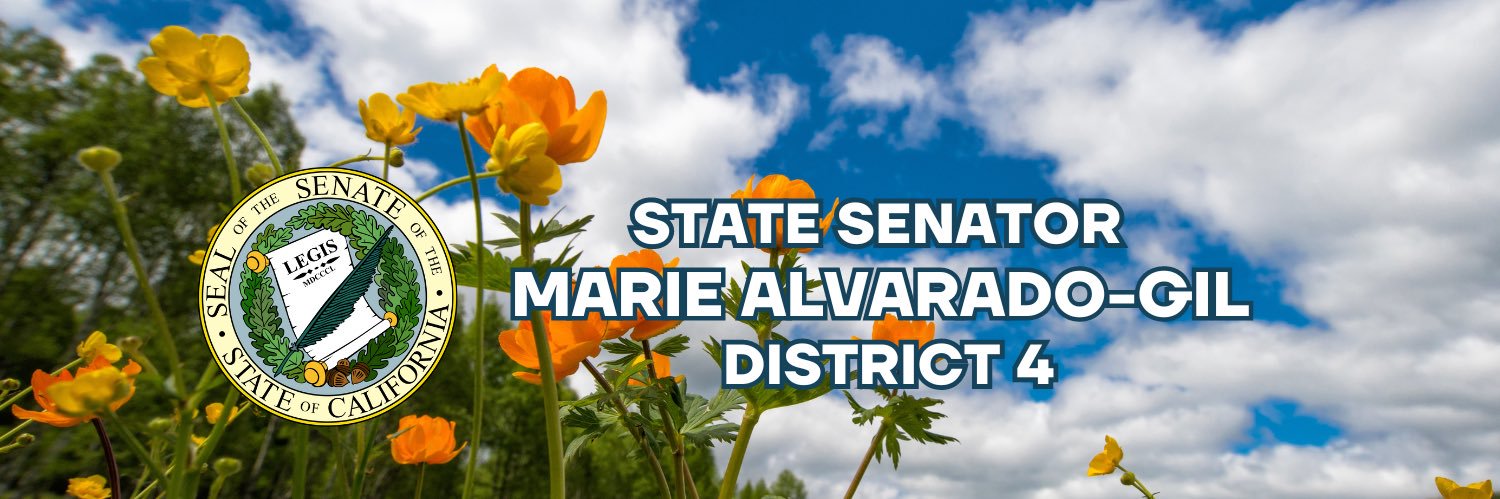 Senator Marie Alvarado-Gil's banner