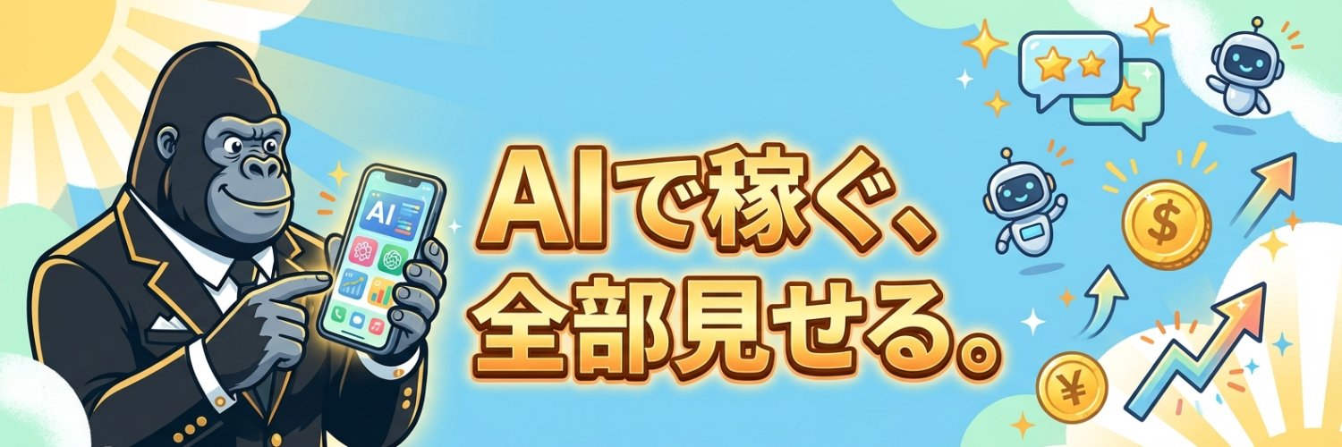 宮城ゴリラ＠AIで稼ぐ全部見せ banner