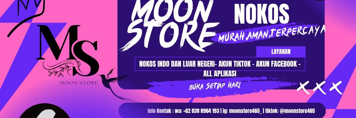moon wts acc tiktok/nokos murmer☆ fastresp chat wa banner