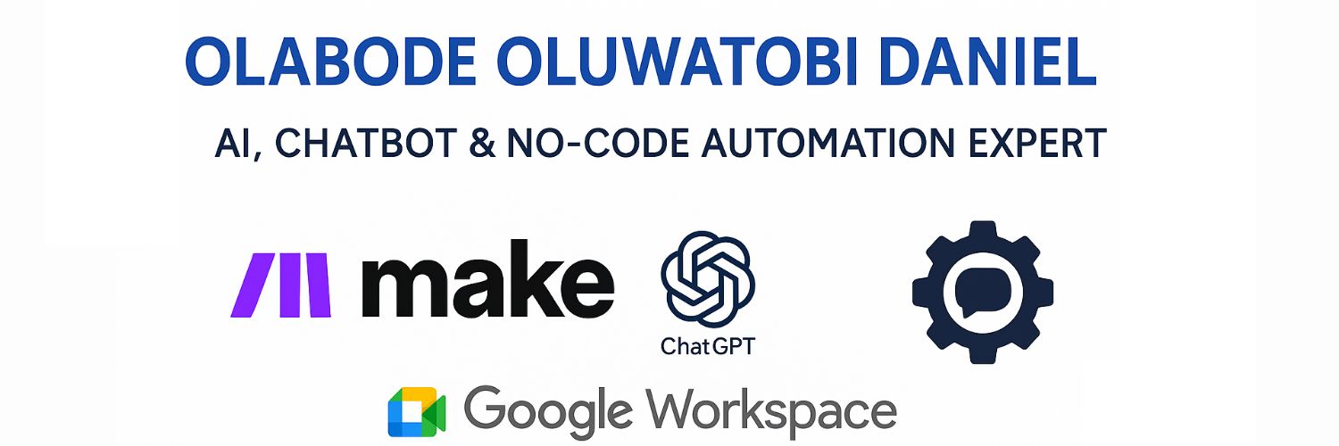 Olabode Daniel | No code tools - Make.com, N8N banner