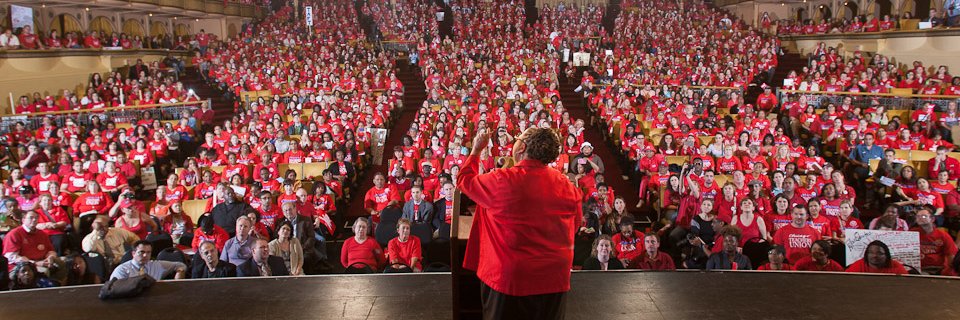 Chicago Teachers Union's banner