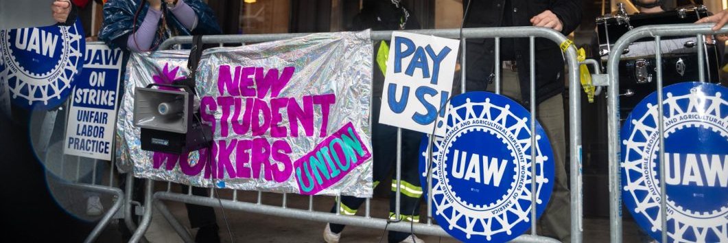 New Student Workers Union's banner
