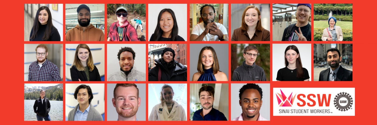 Sinai Student Workers-UAW's banner