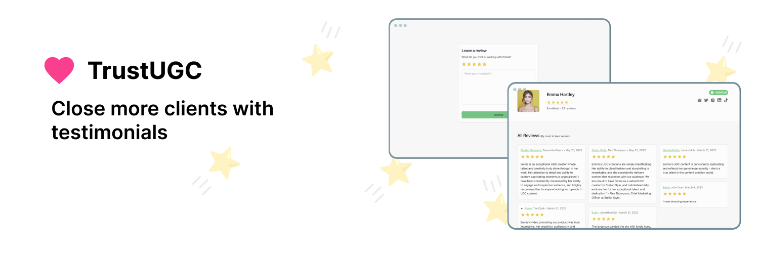 TrustUGC | Build and Share Social Proof banner