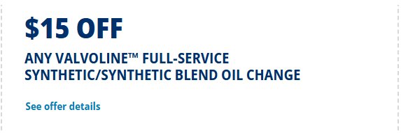 Valvoline Instant Oil Change Coupons April 2026 banner