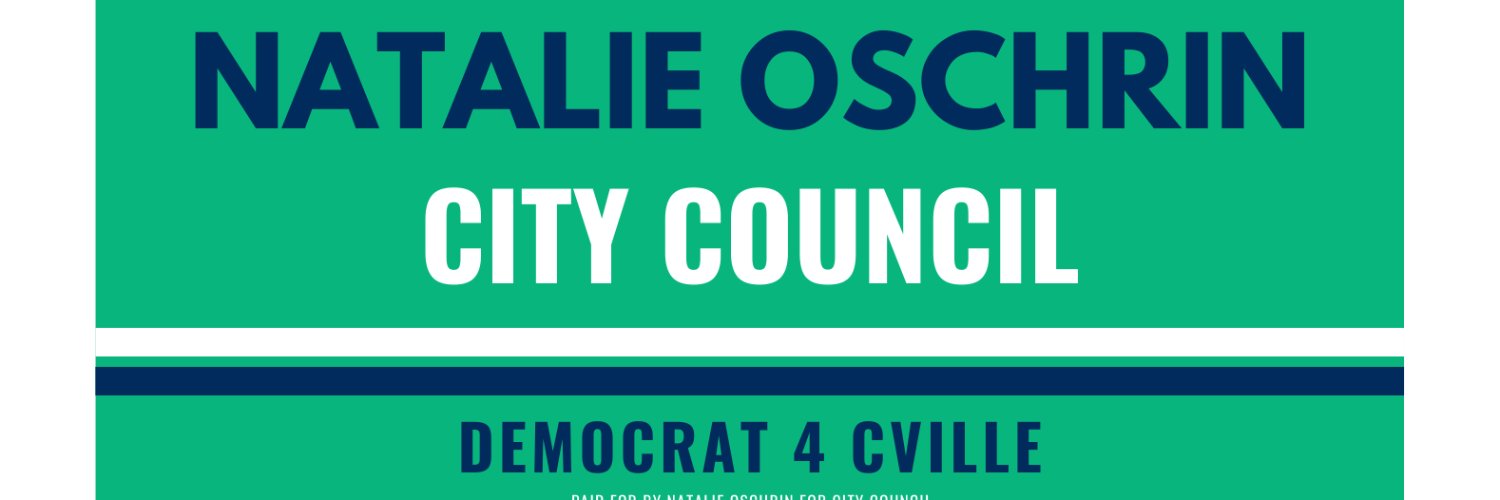 Natalie Oschrin, Cville City Council's banner