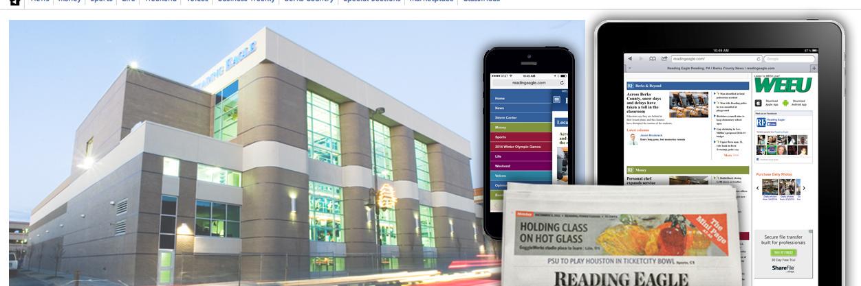 The Reading Eagle banner